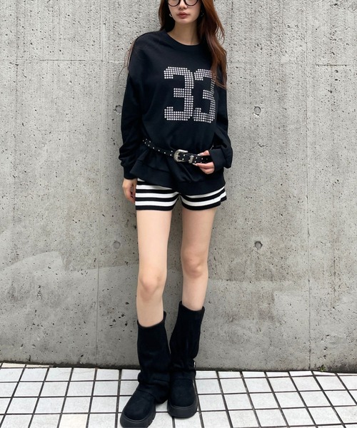 3.3 Field Trip （3.3フィールドトリップ）の「3.3 Field Trip／スタースタッズナンバープルオーバー（スウェット・レディース・ブラック/グレー・FREE）」の20枚目の写真