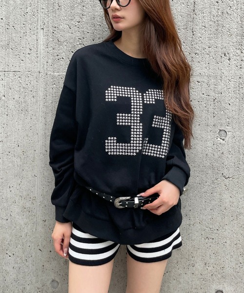 3.3 Field Trip （3.3フィールドトリップ）の「3.3 Field Trip／スタースタッズナンバープルオーバー（スウェット・レディース・ブラック/グレー・FREE）」の22枚目の写真