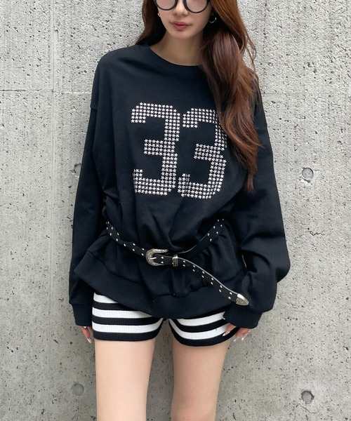 3.3 Field Trip （3.3フィールドトリップ）の「3.3 Field Trip／スタースタッズナンバープルオーバー（スウェット・レディース・ブラック/グレー・FREE）」の21枚目の写真