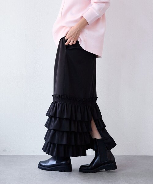 RIVE DROITE（リヴドロワ）の「【着映え◎】フリルタイトスカート（スカート・レディース・ブラウン/ブラック・38/36）」の8枚目の写真