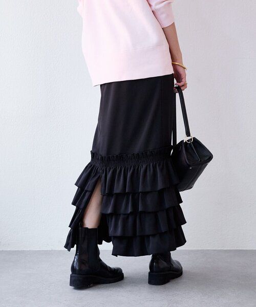 RIVE DROITE（リヴドロワ）の「【着映え◎】フリルタイトスカート（スカート・レディース・ブラウン/ブラック・38/36）」の9枚目の写真