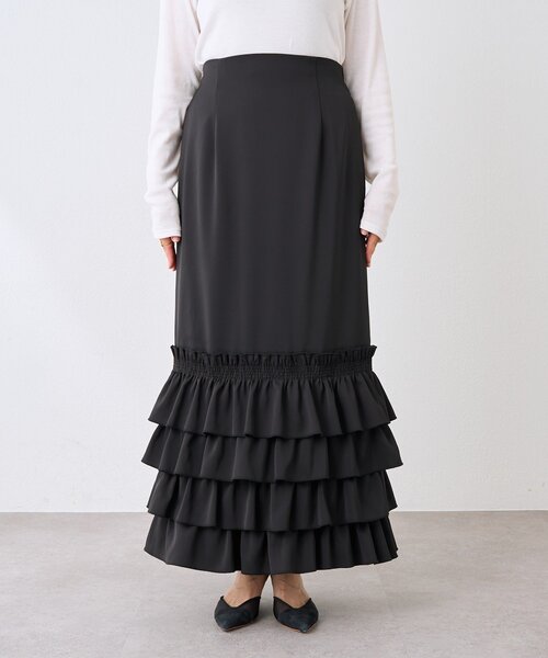 RIVE DROITE（リヴドロワ）の「【着映え◎】フリルタイトスカート（スカート・レディース・ブラウン/ブラック・38/36）」の10枚目の写真