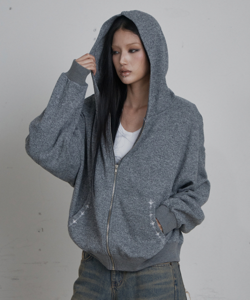 CURETTY（キュリティ）の「C HOODED KNIT ZIP-UP_GREY（パーカー・レディース・グレー・SMALL）」の2枚目の写真