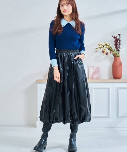 MISCH MASCH(ミッシュマッシュ)の「一部店舗限定 襟ボタン配色ニット(ニット/セーター・レディース・ネイビー/アイボリー/グレー・フリ-)」の11枚目の写真