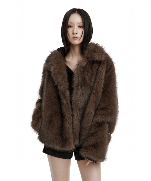 ROUGHNECK(ラフネック)の「モカフェイクファージャケット(ムートンコート・レディース・その他・SMALL/MEDIUM)」の1枚目の写真