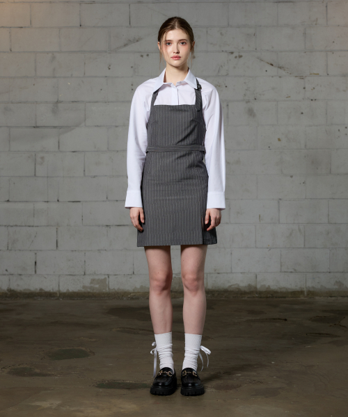MEOW BUCKLE MINI DRESS / GRAY
