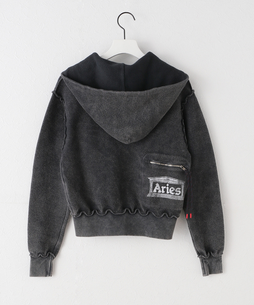 ARIES(アリーズ)の「ARIES / アリーズ AGED REVERSO TEMPLE ZIP THROUGH HO(パーカー・レディース・ブラック・FREE)」の2枚目の写真