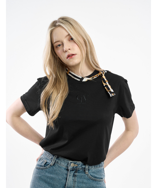 CLEVER FIELD(クレバーフィールド)の「CLV刺繍ベーシック半袖Tシャツ_ブラック(Tシャツ/カットソー・レディース・その他・MEDIUM/SMALL)」の2枚目の写真