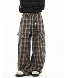 Achic（アシック）の「チェック柄　ワイドパンツ（スウェットパンツ）」