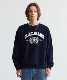 フラックジングラフィックスウェットシャツネイビー