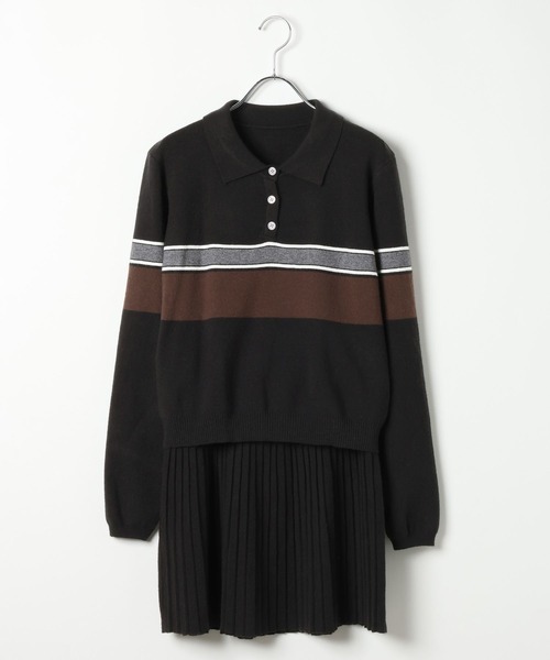 3.3 Field Trip （3.3フィールドトリップ）の「3.3 Field Trip／ポロニットセットアップ（ニット/セーター・レディース・ブラック/グレー・FREE）」の15枚目の写真