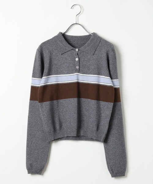 3.3 Field Trip （3.3フィールドトリップ）の「3.3 Field Trip／ポロニットセットアップ（ニット/セーター・レディース・ブラック/グレー・FREE）」の18枚目の写真