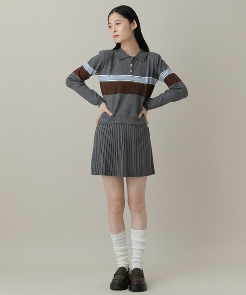 3.3 Field Trip （3.3フィールドトリップ）の「3.3 Field Trip／ポロニットセットアップ（ニット/セーター・レディース・ブラック/グレー・FREE）」の3枚目の写真