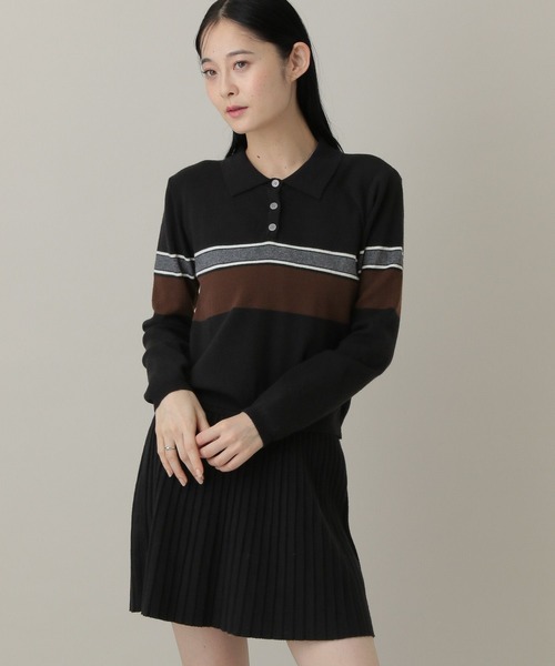 3.3 Field Trip （3.3フィールドトリップ）の「3.3 Field Trip／ポロニットセットアップ（ニット/セーター・レディース・ブラック/グレー・FREE）」の12枚目の写真