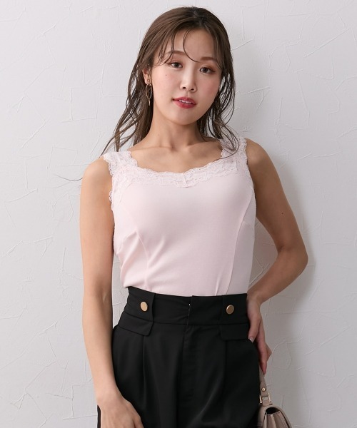 Nissen glamor(ニッセングラマー)の「【大きい胸専用】綿100% 肩ひもが見えにくいキャミソール(レース付)(キャミソール・レディース・ブラック/ワイン/ベビーピンク/アイボリー/オフホワイト/グリーン/チャコール/ネイビー/グレイッシュベージュ・M/L/LL/3L)」の8枚目の写真