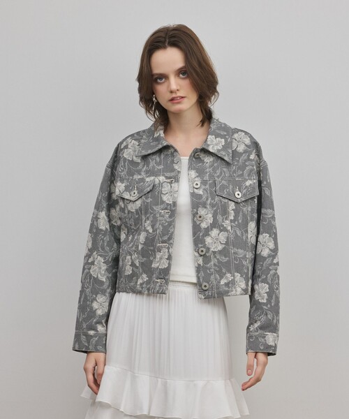 Diagram（ダイアグラム）の「ボタニカルジャガードジャケット（その他アウター・レディース・チャコールグレー/ブルー・38/36）」の21枚目の写真