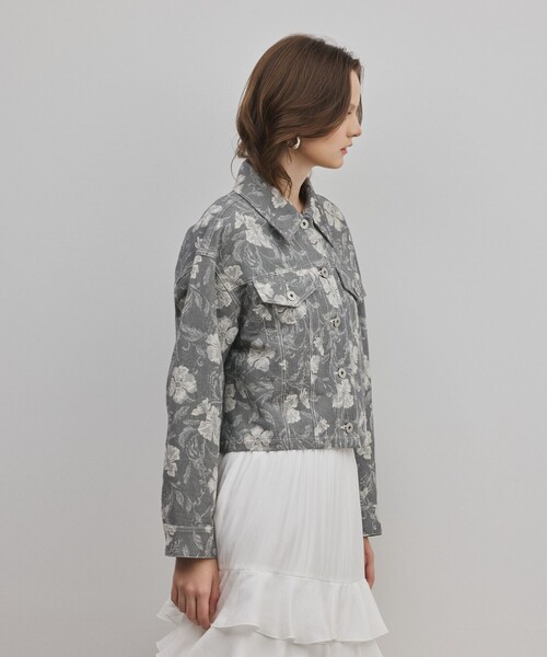 Diagram（ダイアグラム）の「ボタニカルジャガードジャケット（その他アウター・レディース・チャコールグレー/ブルー・38/36）」の8枚目の写真
