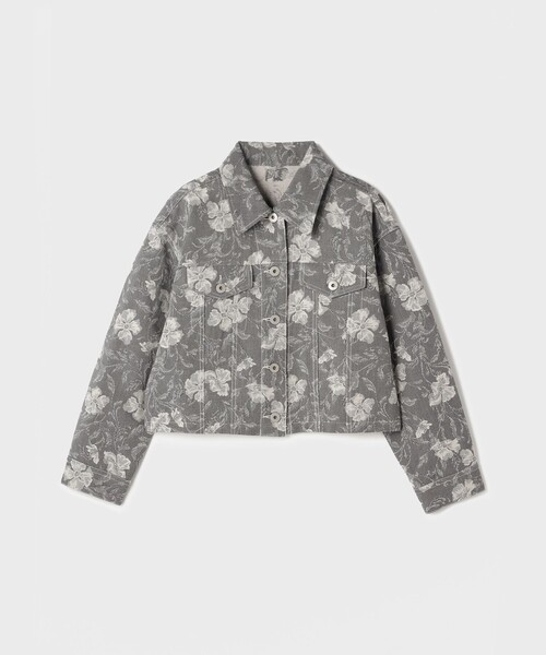 Diagram（ダイアグラム）の「ボタニカルジャガードジャケット（その他アウター・レディース・チャコールグレー/ブルー・38/36）」の9枚目の写真