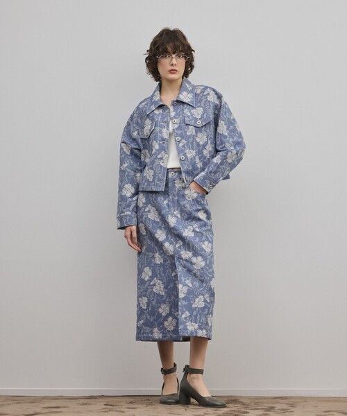 Diagram（ダイアグラム）の「ボタニカルジャガードジャケット（その他アウター・レディース・チャコールグレー/ブルー・38/36）」の12枚目の写真