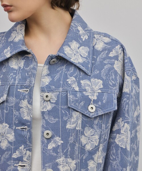 Diagram（ダイアグラム）の「ボタニカルジャガードジャケット（その他アウター・レディース・チャコールグレー/ブルー・38/36）」の17枚目の写真