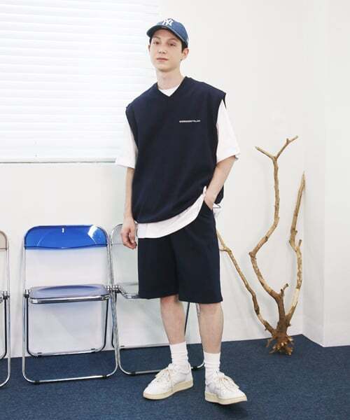 MODERMENT（モダーメント）の「ワンタックワイドスウェットショートパンツ[ネイビー]（その他パンツ・メンズ・その他・MEDIUM/LARGE/X-LARGE）」の2枚目の写真