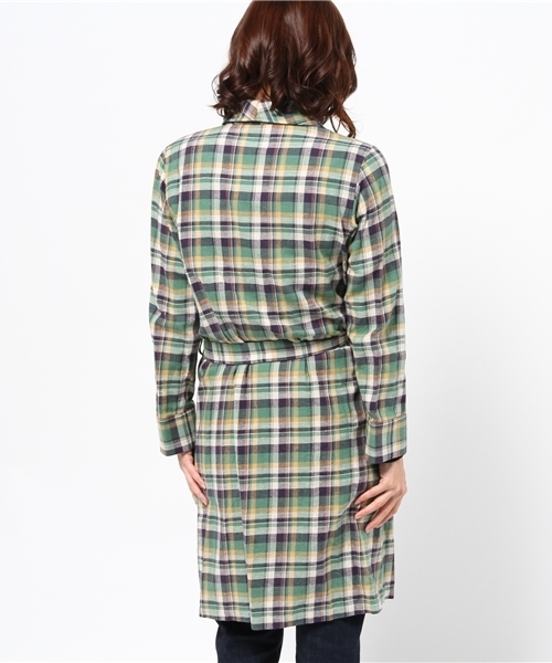 OUTLET（アウトレット）の「【Sheta】ヴィンテージネップツイルチェックロープ（その他アウター・レディース・グリーン/オレンジ・FREE）」の5枚目の写真