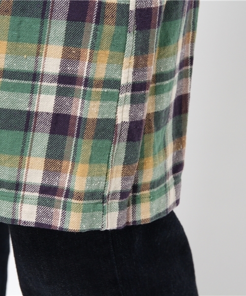 OUTLET（アウトレット）の「【Sheta】ヴィンテージネップツイルチェックロープ（その他アウター・レディース・グリーン/オレンジ・FREE）」の9枚目の写真