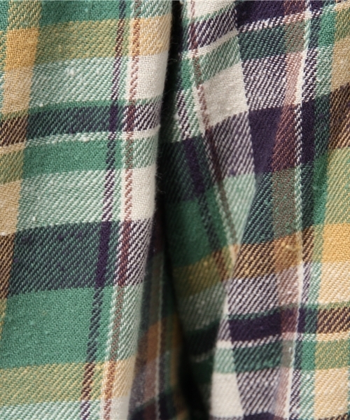OUTLET（アウトレット）の「【Sheta】ヴィンテージネップツイルチェックロープ（その他アウター・レディース・グリーン/オレンジ・FREE）」の11枚目の写真