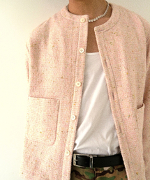 CRUSHAGAIN（クラッシュアゲイン）の「ストロベリーツイードカーディガン（その他トップス）」