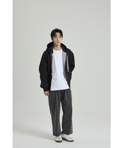 SELFISHAFFECTION(セルフィッシュ アフェクション)の「Contrast Color Oversized Zip-Up Hoodie (Black)(パーカー・メンズ・その他・MEDIUM/LARGE)」の3枚目の写真