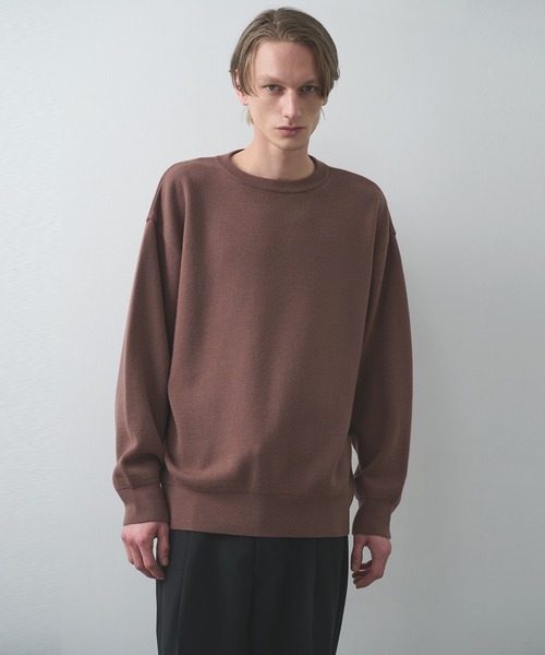 STUDIOUS（ステュディオス）の「【STUDIOUS】CASHMERE WOOL CREWNECK KNIT（ニット/セーター・メンズ・ブラック/ホワイト/ブラウン/レッド/ダークグレー/ベージュ・1/2/3）」の6枚目の写真