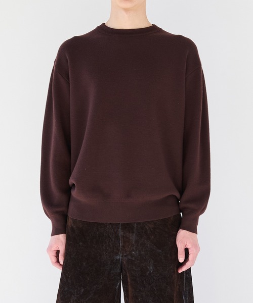STUDIOUS（ステュディオス）の「【STUDIOUS】CASHMERE WOOL CREWNECK KNIT（ニット/セーター・メンズ・ブラック/ホワイト/ブラウン/レッド/ダークグレー/ベージュ・1/2/3）」の17枚目の写真
