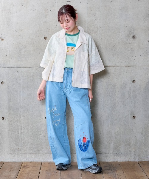 MARKEY'S（マーキーズ）の「ジャガードローンボックスシャツ/おとな（シャツ/ブラウス・レディース・ホワイト/ブラック・160cm）」の3枚目の写真