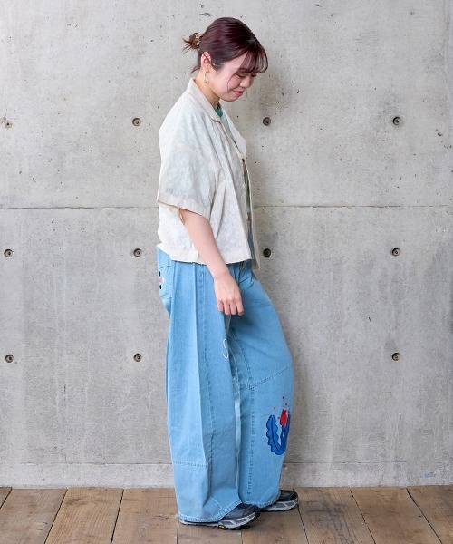 MARKEY'S（マーキーズ）の「ジャガードローンボックスシャツ/おとな（シャツ/ブラウス・レディース・ホワイト/ブラック・160cm）」の4枚目の写真