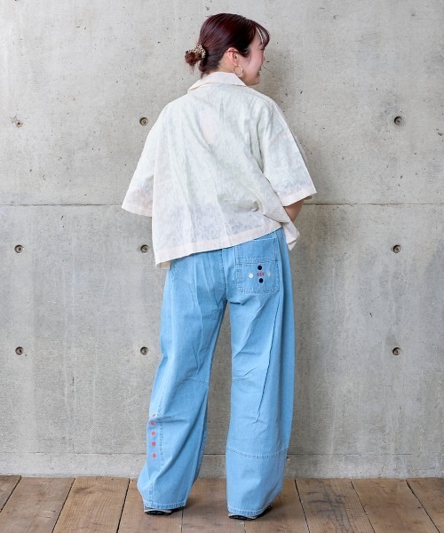 MARKEY'S（マーキーズ）の「ジャガードローンボックスシャツ/おとな（シャツ/ブラウス・レディース・ホワイト/ブラック・160cm）」の5枚目の写真