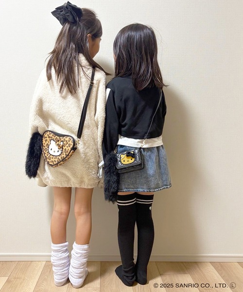sanrio（サンリオ）の「Sanrio characters(サンリオキャラクターズ) しっぽファー付きハート形ポシェット / ハローキティ KT-5121（ショルダーバッグ・レディース・ブラック/レオパード・FREE）」の14枚目の写真