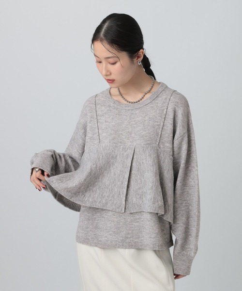 LEPSIM（レプシィム）の「7ゲージキャミドッキングプルオーバー　630090（ニット/セーター・レディース・ブラック/グレー/ベージュ・FREE）」の11枚目の写真