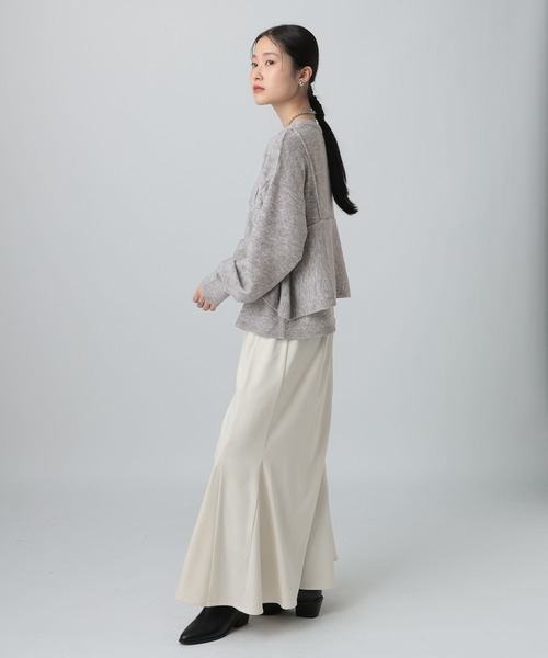 LEPSIM（レプシィム）の「7ゲージキャミドッキングプルオーバー　630090（ニット/セーター・レディース・ブラック/グレー/ベージュ・FREE）」の15枚目の写真