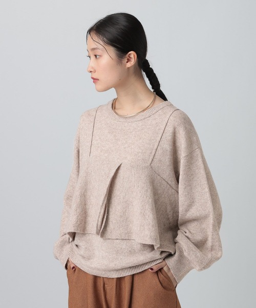 LEPSIM（レプシィム）の「7ゲージキャミドッキングプルオーバー　630090（ニット/セーター・レディース・ブラック/グレー/ベージュ・FREE）」の17枚目の写真