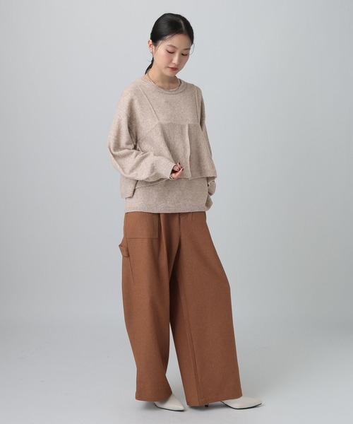 LEPSIM（レプシィム）の「7ゲージキャミドッキングプルオーバー　630090（ニット/セーター・レディース・ブラック/グレー/ベージュ・FREE）」の20枚目の写真