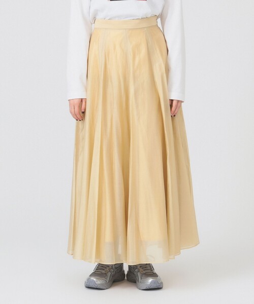 Ray BEAMS（レイビームス）の「シアー エアリー フレア スカート（スカート・レディース・サックスブルー/ブラック/クリーム・1/0）」の16枚目の写真