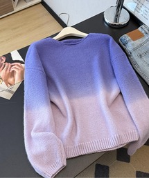 CHUL（チュル）の「グラデーションニットプルオーバー／着映えカラー／ゆるシルエット（ニット/セーター）」