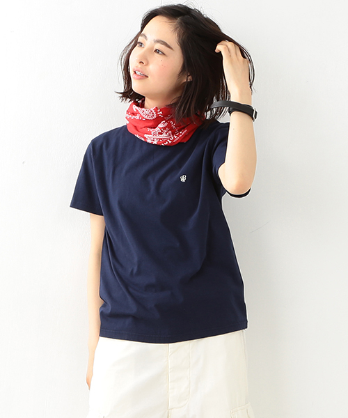 BEAMS BOY（ビームスボーイ）の「BEAMS BOY / BB刺繍 Tシャツ（Tシャツ/カットソー・レディース・ホワイト/グレー/オレンジ/グリーン/サックスブルー/ネイビー・ONE SIZE）」の4枚目の写真