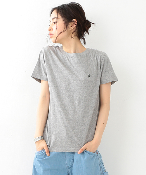 BEAMS BOY（ビームスボーイ）の「BEAMS BOY / BB刺繍 Tシャツ（Tシャツ/カットソー・レディース・ホワイト/グレー/オレンジ/グリーン/サックスブルー/ネイビー・ONE SIZE）」の2枚目の写真