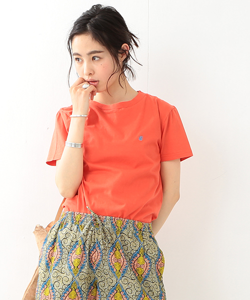 BEAMS BOY（ビームスボーイ）の「BEAMS BOY / BB刺繍 Tシャツ（Tシャツ/カットソー・レディース・ホワイト/グレー/オレンジ/グリーン/サックスブルー/ネイビー・ONE SIZE）」の6枚目の写真