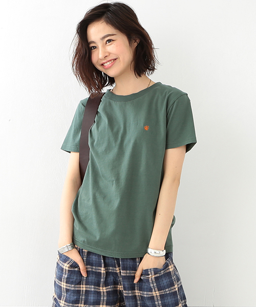 BEAMS BOY（ビームスボーイ）の「BEAMS BOY / BB刺繍 Tシャツ（Tシャツ/カットソー・レディース・ホワイト/グレー/オレンジ/グリーン/サックスブルー/ネイビー・ONE SIZE）」の3枚目の写真