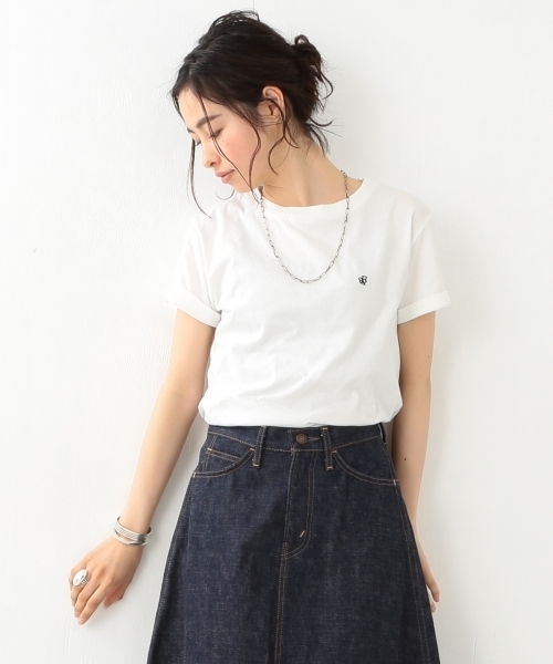 BEAMS BOY（ビームスボーイ）の「BEAMS BOY / BB刺繍 Tシャツ（Tシャツ/カットソー・レディース・ホワイト/グレー/オレンジ/グリーン/サックスブルー/ネイビー・ONE SIZE）」の9枚目の写真