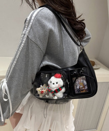 SILVER BULLET（シルバーバレット）の「『SBLTR』ユニセックス 透明クリアポケット付き スモールカード フィギュア ショルダーパインバッグ Y2K 韓国風（ショルダーバッグ）」