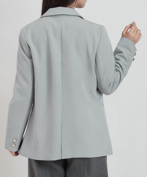 TRUDEA（トルディア）の「オケージョン/セレモニー対応【2026SS新作】 ダブルブレストテーラードジャケット/洗えるウォッシャブル機能（テーラードジャケット・レディース・グレイッシュベージュ/ライトグレー/ネイビー・SMALL/MEDIUM/LARGE）」の13枚目の写真
