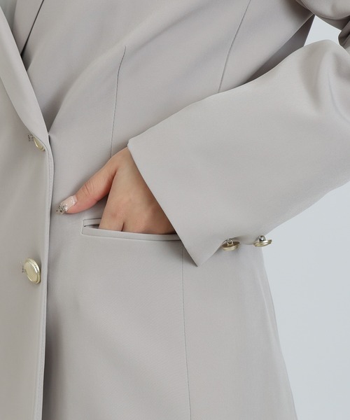 TRUDEA（トルディア）の「オケージョン/セレモニー対応【2026SS新作】 ダブルブレストテーラードジャケット/洗えるウォッシャブル機能（テーラードジャケット・レディース・グレイッシュベージュ/ライトグレー/ネイビー・SMALL/MEDIUM/LARGE）」の20枚目の写真